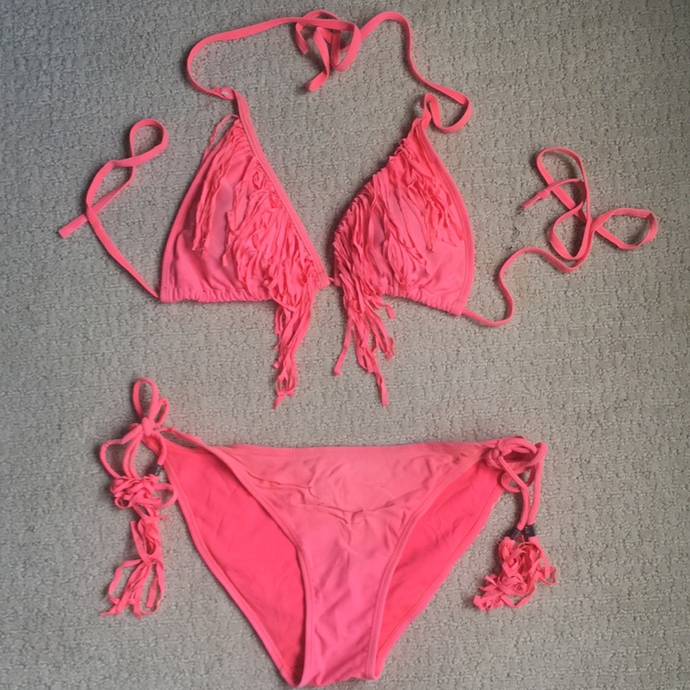 ARDENE PINK FRILL BIKINI